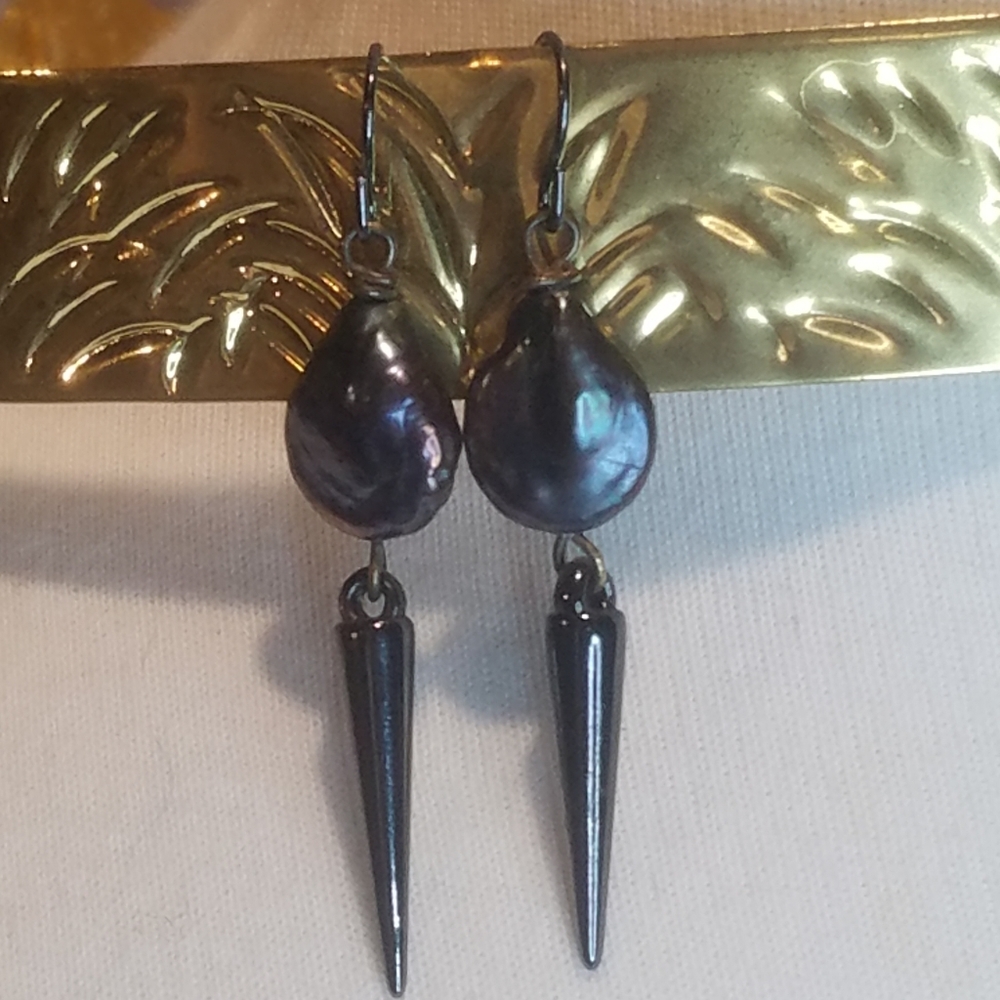 Black Fresh Water Pearls and Spikes